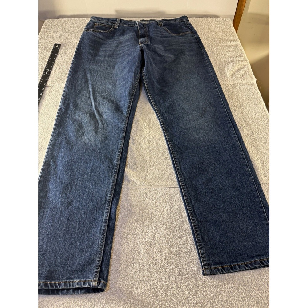 Wrangler Premium Quality Mens Blue Medium Wash Straight Leg Stretch Jeans 47FWXD